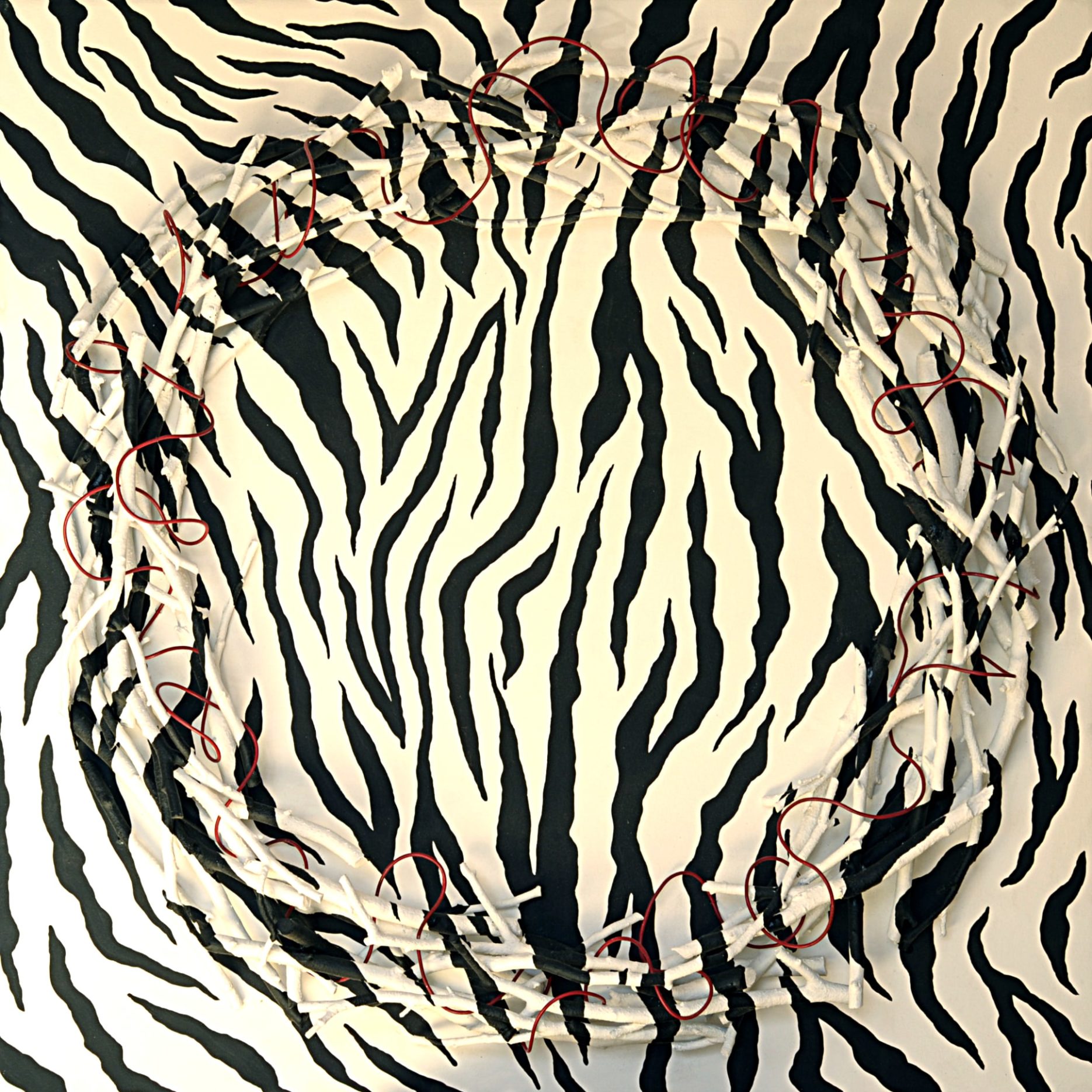 Bild 1,00 x 1,00m – "Buchenholzring Zebra" (2015)